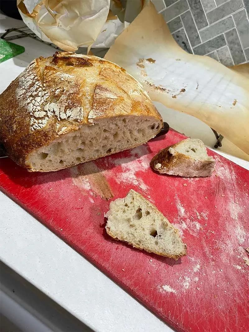 Lilly's first successful sourdough loaf, made with The Sourdough Code's starter