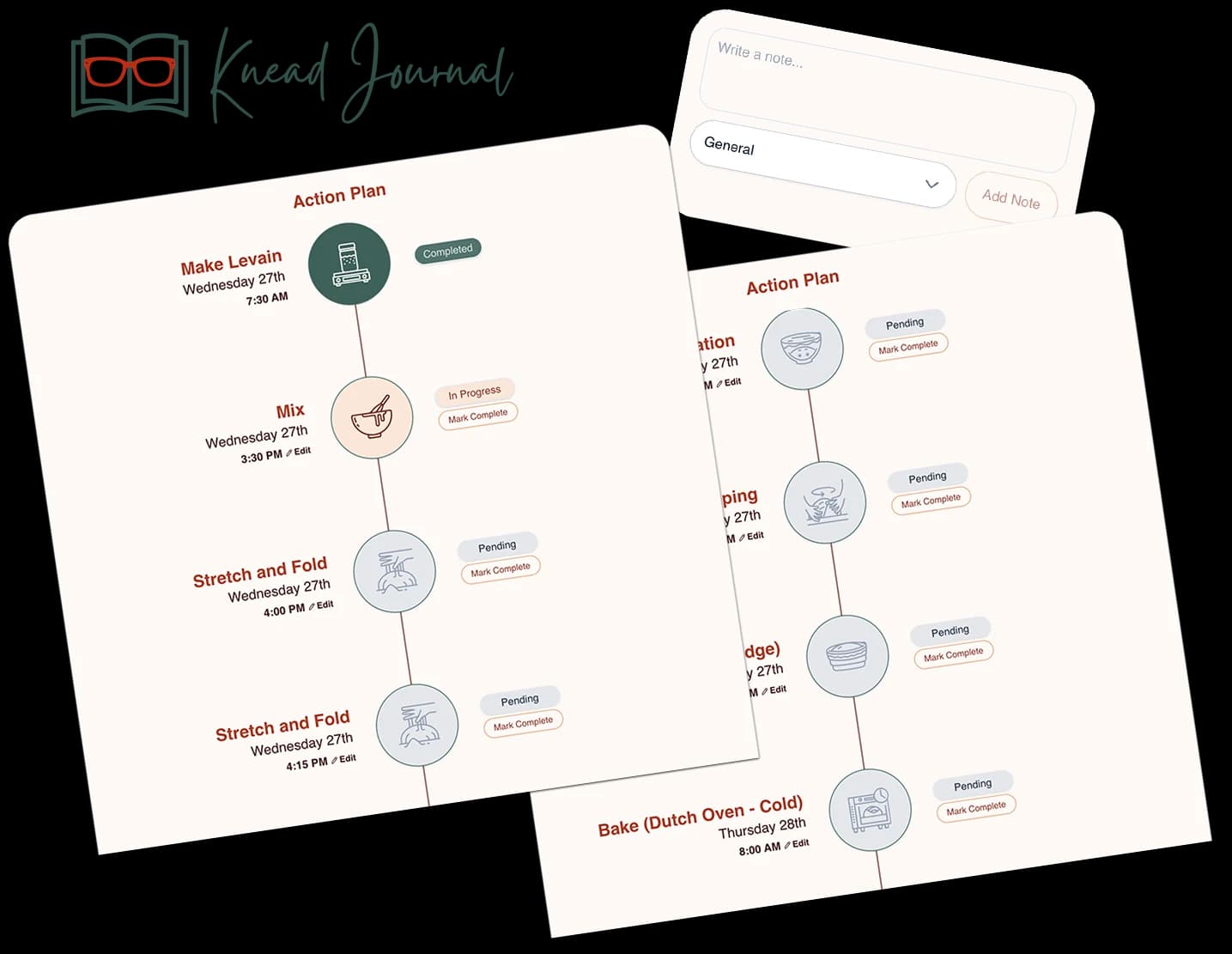 The Sourdough Code's Knead Journal, a dedicated notebook for tracking and improving your sourdough baking